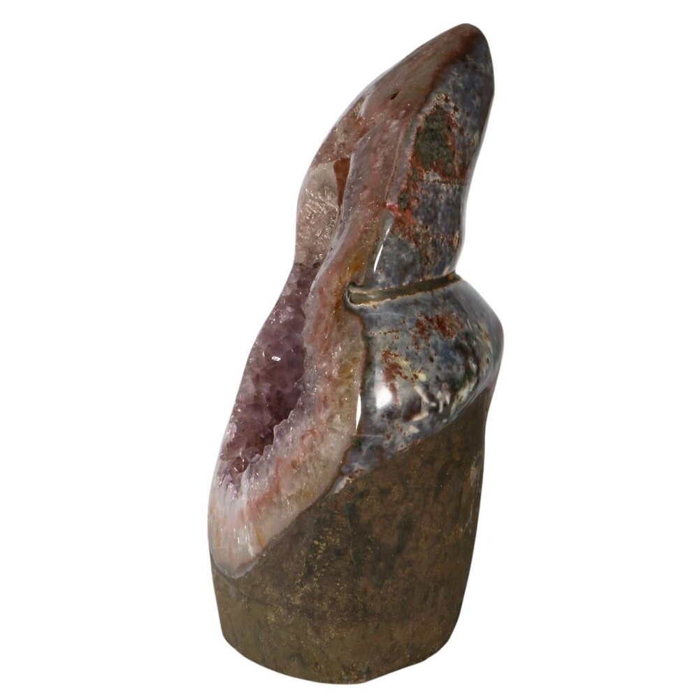 Amethist met golden healer en rookkwarts geode staand 31 x 22 x 10 cm | 8,7 kg Amethist met golden healer en rookkwarts geode staand 31 x 22 x 10 cm | 8,7 kg