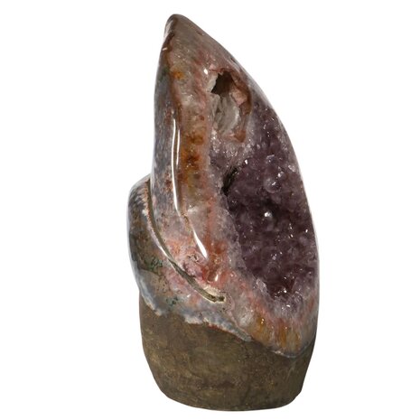 Amethist met golden healer en rookkwarts geode staand 31 x 22 x 10 cm | 8,7 kg Amethist met golden healer en rookkwarts geode staand 31 x 22 x 10 cm | 8,7 kg