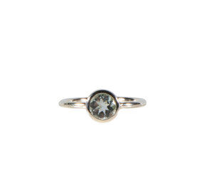 Zilveren ring topaas (blauw) maat 18 | rond facet 6 mm Zilveren ring topaas (blauw) maat 18 | rond facet 6 mm