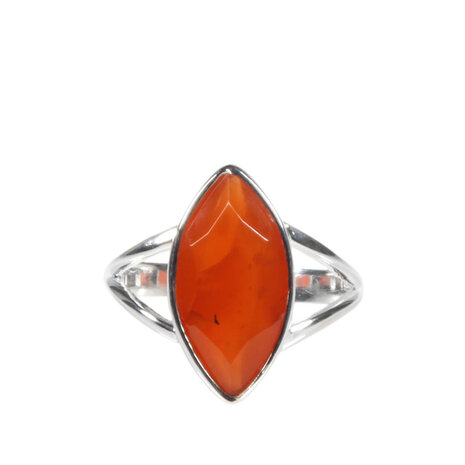 Zilveren ring carneool maat 18 1/2 | markies facet 1,6 x 0,8 cm Zilveren ring carneool maat 18 1/2 | markies facet 1,6 x 0,8 cm