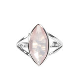 Zilveren ring rozenkwarts maat 19 | markies facet 1,6 x 0,8 cm Zilveren ring rozenkwarts maat 19 | markies facet 1,6 x 0,8 cm