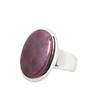 Zilveren ring robijn maat 18 1/2 | ovaal 2,1 x 1,3 cm Zilveren ring robijn maat 18 1/2 | ovaal 2,1 x 1,3 cm