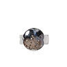 Zilveren ring versteend palm hout maat 18 | rond 1,5 cm Zilveren ring versteend palm hout maat 18 | rond 1,5 cm
