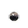 Zilveren ring versteend palm hout maat 17 | rond 1,5 cm (2) Zilveren ring versteend palm hout maat 17 | rond 1,5 cm (2)