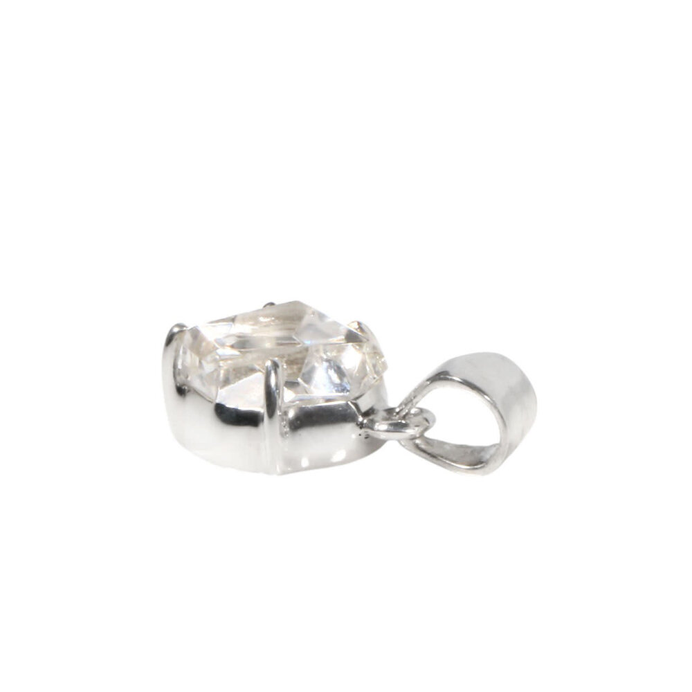 Zilveren hanger Herkimer diamant | 1 x 0,9 cm Zilveren hanger Herkimer diamant | 1 x 0,9 cm