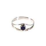 Zilveren ring lapis lazuli maat 17 | rond facet boogje