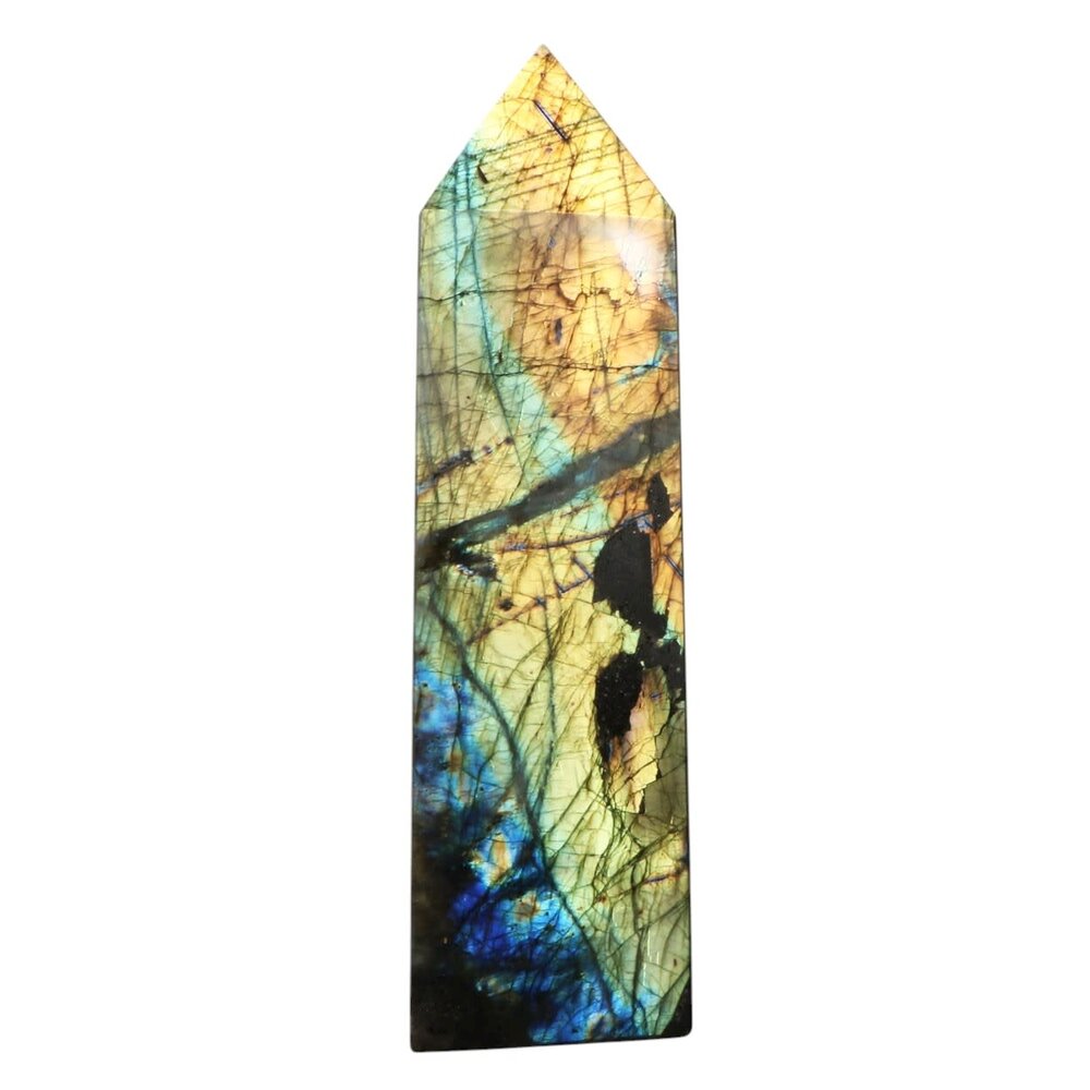 Labradoriet obelisk A-kwaliteit 22 x 6 x 4 cm | 1146 gram Labradoriet obelisk A-kwaliteit 22 x 6 x 4 cm | 1146 gram