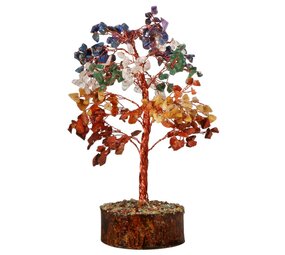 Chakra edelsteen boompje (koperkleurig) 23 cm