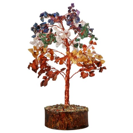 Chakra edelsteen boompje (koperkleurig) 23 cm