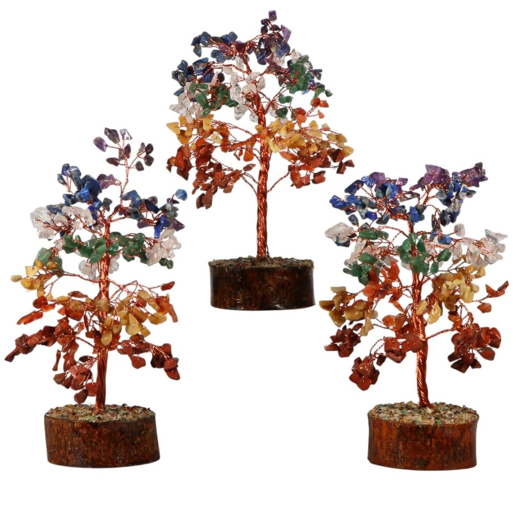 Chakra edelsteen boompje (koperkleurig) 23 cm