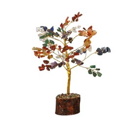 Chakra edelsteen boompje (goudkleurig) 18 cm