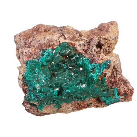 Dioptaas A-kwaliteit kristallen op matrix 7,5 x 6 x 5,5 | 280 gram Dioptaas A-kwaliteit kristallen op matrix 7,5 x 6 x 5,5 | 280 gram