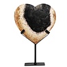 Versteend palmhout hart op standaard 15,5 x 15,5 x 1,5 cm | 602 gram Versteend palmhout hart op standaard 15,5 x 15,5 x 1,5 cm | 602 gram