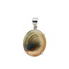 Zilveren hanger Shiva oog | ovaal gezet 2,5 x 2 cm Zilveren hanger Shiva oog | ovaal gezet 2,5 x 2 cm