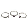 Zilveren ring amethist maat 16 1/2 | dubbele rand rond facet Zilveren ring amethist maat 16 1/2 | dubbele rand rond facet