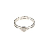 Zilveren ring maansteen (regenboog) maat 19 1/2 | dubbele rand rond facet Zilveren ring maansteen (regenboog) maat 19 1/2 | dubbele rand rond facet