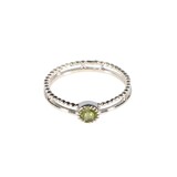 Zilveren ring peridoot maat 15 1/2 | dubbele rand rond facet Zilveren ring peridoot maat 15 1/2 | dubbele rand rond facet