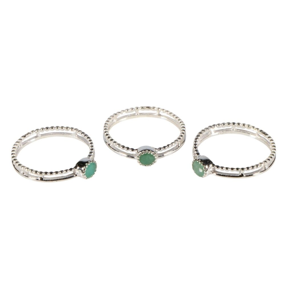 Zilveren ring smaragd maat 18 1/2 | dubbele rand rond facet Zilveren ring smaragd maat 18 1/2 | dubbele rand rond facet