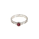 Zilveren ring toermalijn (roze) maat 18 1/2 | dubbele rand rond facet Zilveren ring toermalijn (roze) maat 18 1/2 | dubbele rand rond facet