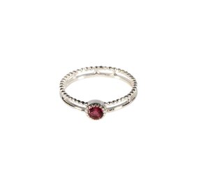 Zilveren ring toermalijn (roze) maat 18 1/2 | dubbele rand rond facet Zilveren ring toermalijn (roze) maat 18 1/2 | dubbele rand rond facet