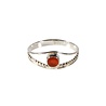 Zilveren ring carneool maat 16 1/2 | rond facet boogje Zilveren ring carneool maat 16 1/2 | rond facet boogje