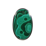 Zilveren ring malachiet maat 19 1/2 (verstelbaar) | ovaal 3 x 1,9 cm Zilveren ring malachiet maat 19 1/2 (verstelbaar) | ovaal 3 x 1,9 cm