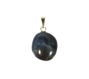 Saffier (blauw) hanger met 14k gouden oogje Saffier (blauw) hanger met 14k gouden oogje