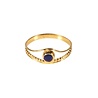 Vergulde ring lapis lazuli maat 18 | rond facet boogje Vergulde ring lapis lazuli maat 18 | rond facet boogje