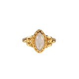 Vergulde ring maansteen (regenboog) maat 16 | markies spiralen