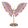 Amethist met kantagaat vlinder op standaard 29,5 x 17 x 0,5 cm | 690 gram Amethist met kantagaat vlinder op standaard 29,5 x 17 x 0,5 cm | 690 gram