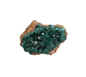 Dioptaas A-kwaliteit kristallen op matrix 10 - 20 gram Dioptaas A-kwaliteit kristallen op matrix 10 - 20 gram