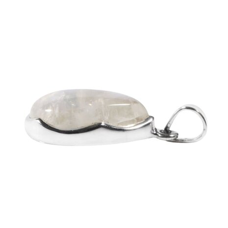 Zilveren hanger maansteen (regenboog) | druppel 1,3 x 1,3 cm