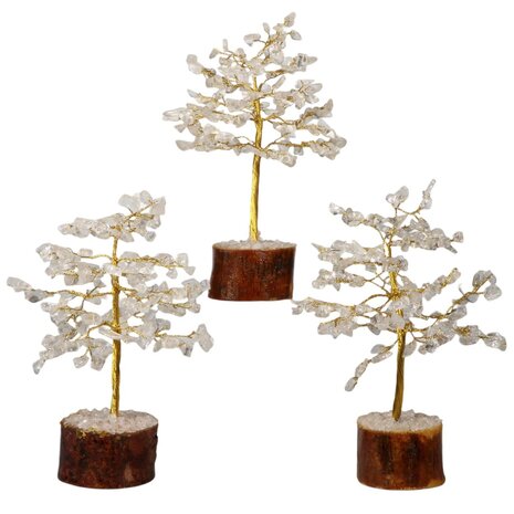 Bergkristal edelsteen boompje (goudkleurig) 18 cm
