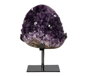 Amethist cluster op standaard 12 x 10,5 x 3 cm | 1164 gram Amethist cluster op standaard 12 x 10,5 x 3 cm | 1164 gram