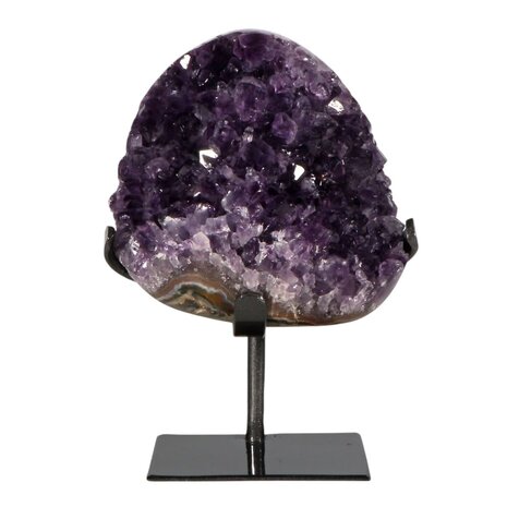 Amethist cluster op standaard 12 x 10,5 x 3 cm | 1164 gram Amethist cluster op standaard 12 x 10,5 x 3 cm | 1164 gram