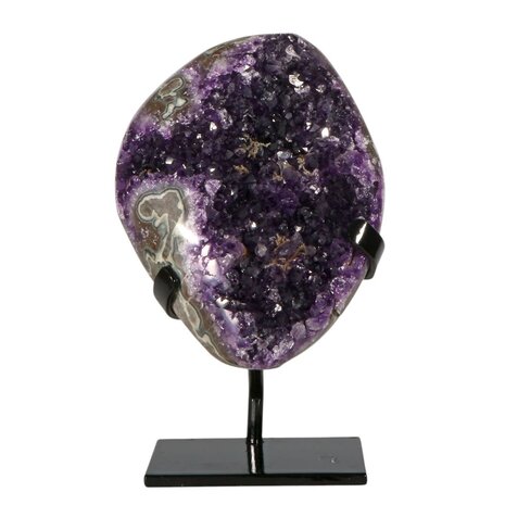 Amethist cluster op standaard 16,5 x 11,5 x 3 cm | 1883 gram Amethist cluster op standaard 16,5 x 11,5 x 3 cm | 1883 gram