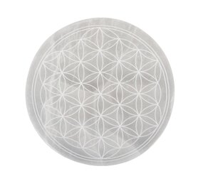 Seleniet schijf bloem des levens rond 12 cm