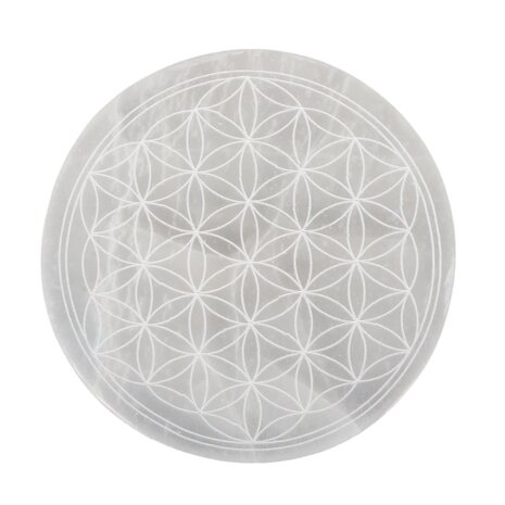 Seleniet schijf bloem des levens rond 12 cm