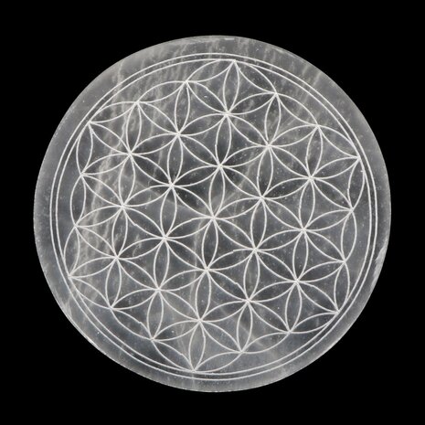 Seleniet schijf bloem des levens rond 12 cm