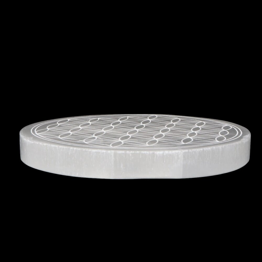 Seleniet schijf bloem des levens rond 12 cm