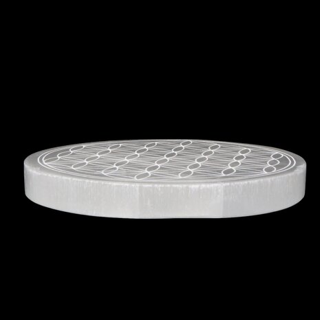 Seleniet schijf bloem des levens rond 12 cm