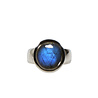 Zilveren ring labradoriet maat 17 1/2 | ovaal 1,3 x 1,2 cm Zilveren ring labradoriet maat 17 1/2 | ovaal 1,3 x 1,2 cm