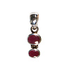 Zilveren hanger robijn | 2 facet ovalen 3,1 cm lang Zilveren hanger robijn | 2 facet ovalen 3,1 cm lang