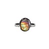 Zilveren ring labradoriet maat 19 1/2 | ovaal 1,3 x 1,1 cm Zilveren ring labradoriet maat 19 1/2 | ovaal 1,3 x 1,1 cm