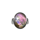 Zilveren ring labradoriet maat 17 1/2 | ovaal 1,8 x 1,4 cm Zilveren ring labradoriet maat 17 1/2 | ovaal 1,8 x 1,4 cm