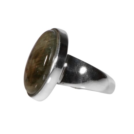 Zilveren ring labradoriet maat 17 1/2 | ovaal 1,8 x 1,4 cm Zilveren ring labradoriet maat 17 1/2 | ovaal 1,8 x 1,4 cm