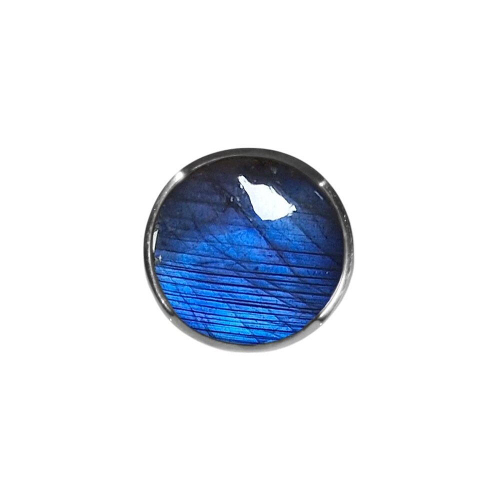 Zilveren ring labradoriet maat 17 1/2 | rond 1,8 cm Zilveren ring labradoriet maat 17 1/2 | rond 1,8 cm