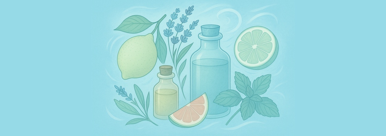 Verkoelende etherische oliën en zomerse mengsels