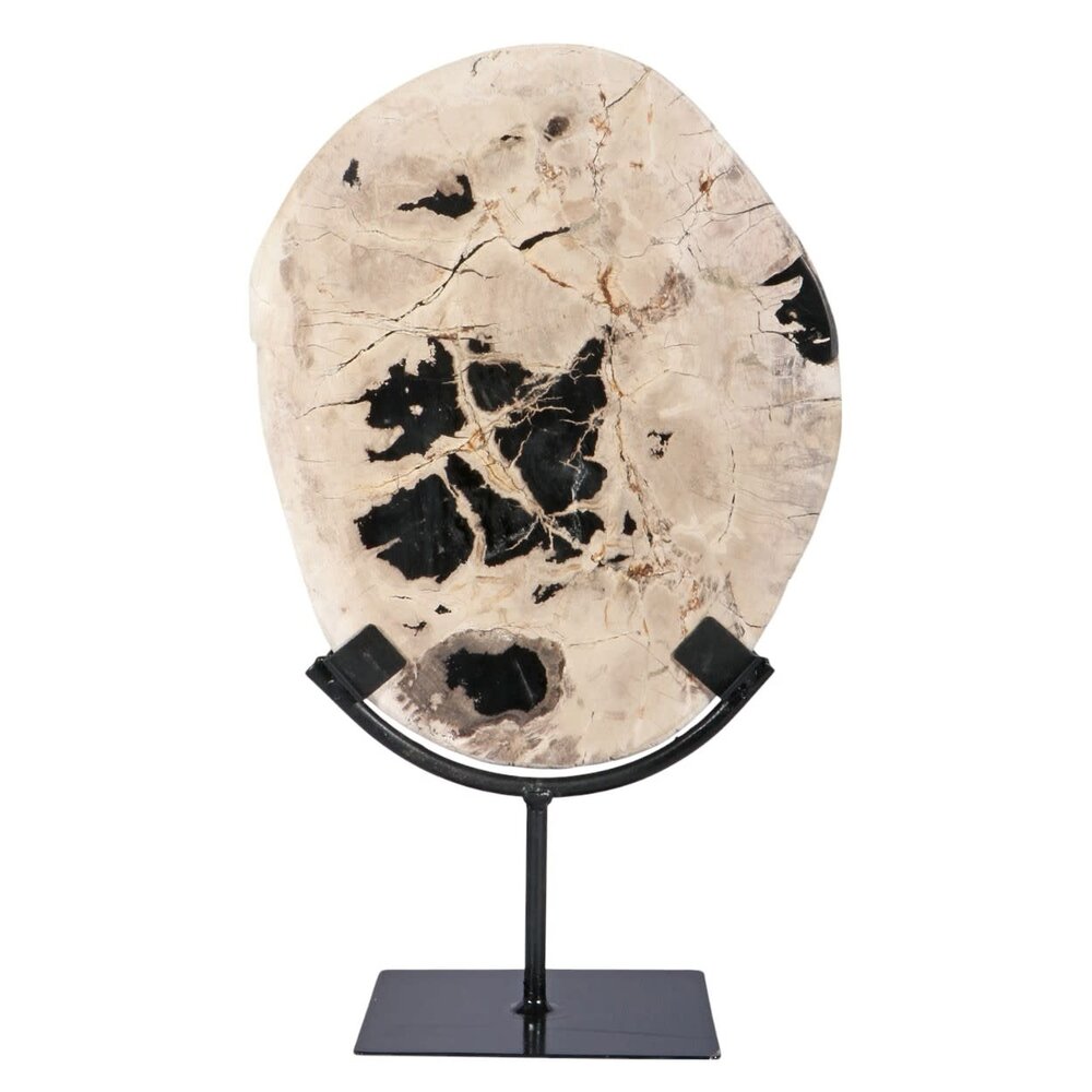 Versteend hout schijf gepolijst op standaard 25 x 20 x 2 cm | 1762 gram Versteend hout schijf gepolijst op standaard 25 x 20 x 2 cm | 1762 gram