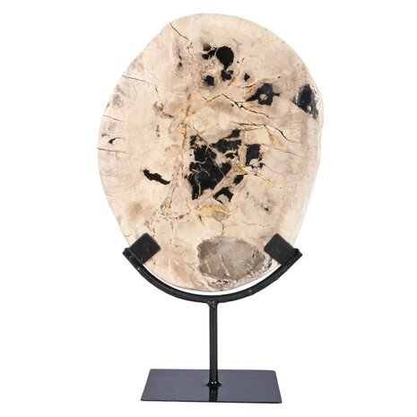 Versteend hout schijf gepolijst op standaard 25 x 20 x 2 cm | 1762 gram Versteend hout schijf gepolijst op standaard 25 x 20 x 2 cm | 1762 gram